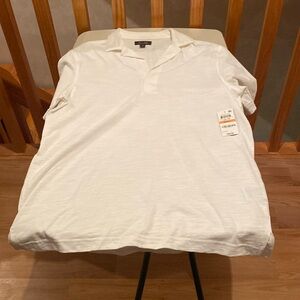 *New* Tasso Elba short sleeve polo shirt. Color: White. Size: S